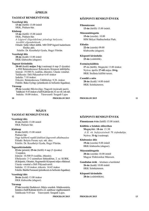 2015-ös program