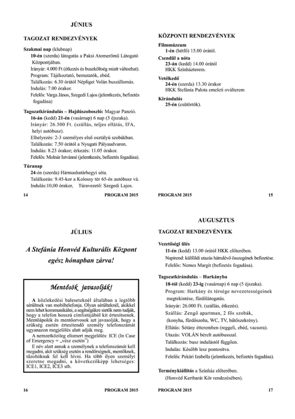 2015-ös program